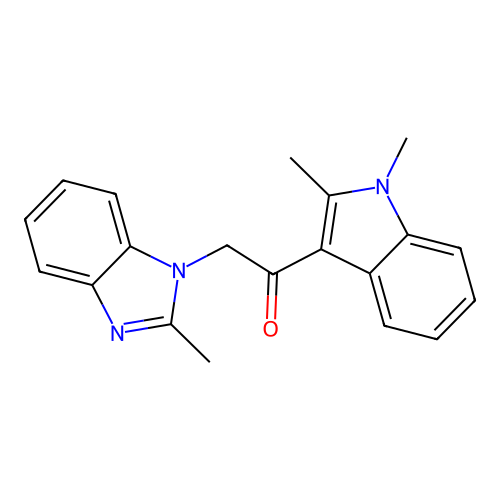 1-(1,2-Dimethylindol-3-yl)-2-(2-methylbenzimidazol-1-yl)ethanone structure