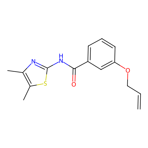 N-(4,5-dimethyl-1,3-thiazol-2-yl)-3-prop-2-enoxybenzamide structure