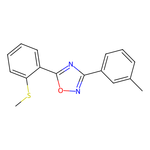3-(3-Methylphenyl)-5-(2-methylsulfanylphenyl)-1,2,4-oxadiazole structure
