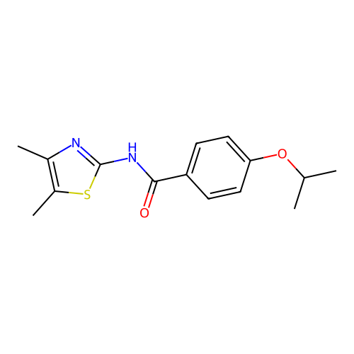 N-(4,5-dimethyl-1,3-thiazol-2-yl)-4-propan-2-yloxybenzamide structure