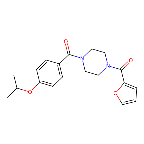 [4-(Furan-2-carbonyl)piperazin-1-yl]-(4-propan-2-yloxyphenyl)methanone structure