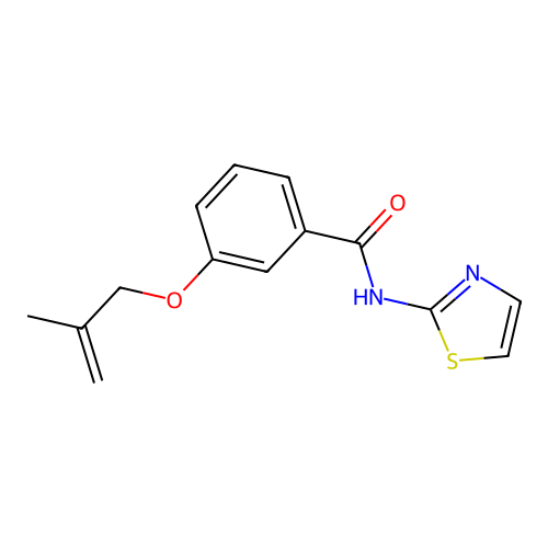 3-(2-methylprop-2-enoxy)-N-(1,3-thiazol-2-yl)benzamide structure