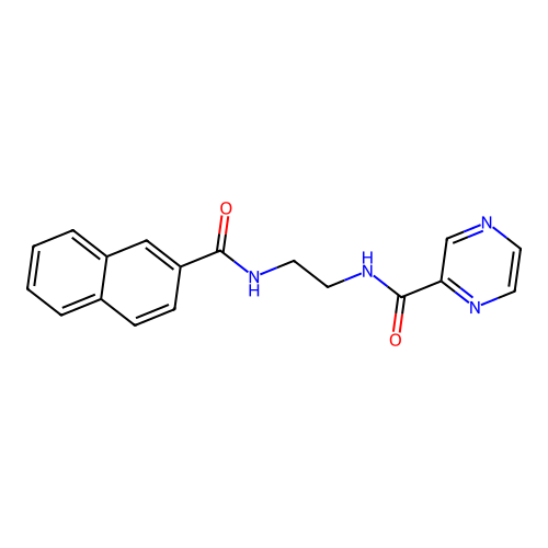 N-[2-(2-naphthoylamino)ethyl]-2-pyrazinecarboxamide structure
