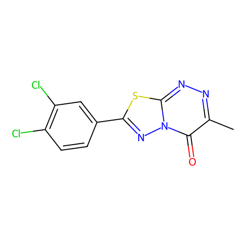 7-(3,4-dichlorophenyl)-3-methyl-4H-[1,3,4]thiadiazolo[2,3-c][1,2,4]triazin-4-one structure