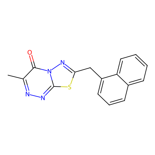 3-methyl-7-(1-naphthylmethyl)-4H-[1,3,4]thiadiazolo[2,3-c][1,2,4]triazin-4-one structure