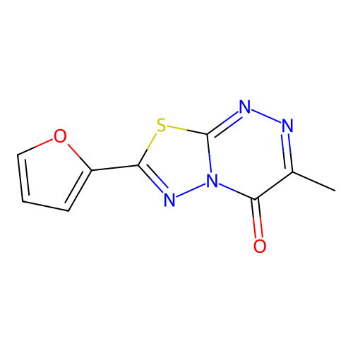 7-(furan-2-yl)-3-methyl-4H-[1,3,4]thiadiazolo[2,3-c][1,2,4]triazin-4-one structure