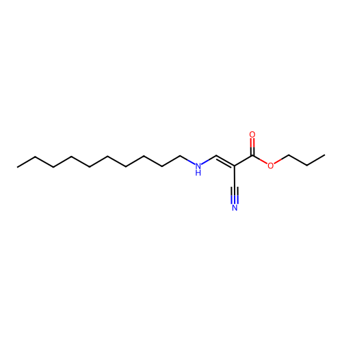 2-Propenoic acid, 2-cyano-3-(decylamino)-, propyl ester structure