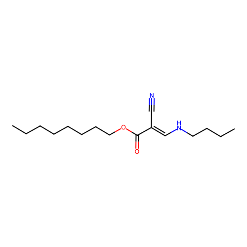 2-Propenoic acid, 3-(butylamino)-2-cyano-, octyl ester structure