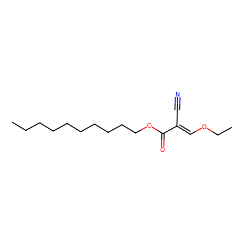 2-Propenoic acid, 2-cyano-3-ethoxy-, decyl ester structure
