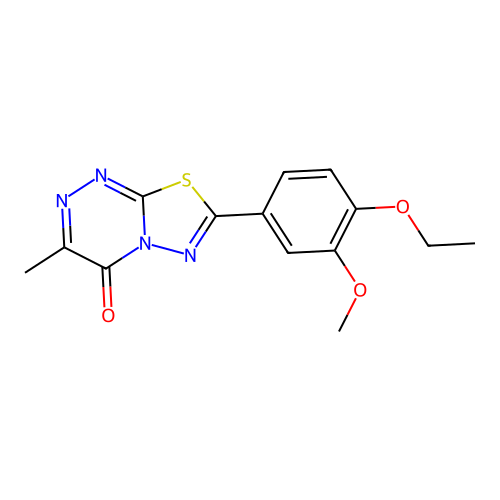7-(4-ethoxy-3-methoxyphenyl)-3-methyl-4H-[1,3,4]thiadiazolo[2,3-c][1,2,4]triazin-4-one structure