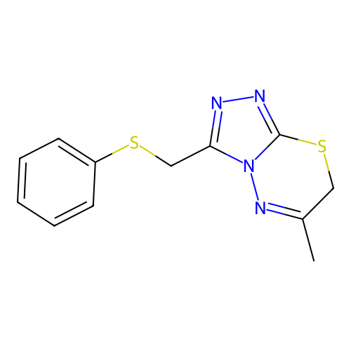 6-methyl-3-[(phenylsulfanyl)methyl]-7H-[1,2,4]triazolo[3,4-b][1,3,4]thiadiazine structure