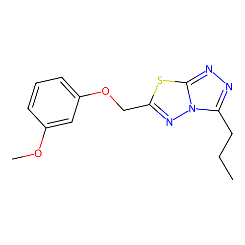 6-[(3-Methoxyphenoxy)methyl]-3-propyl[1,2,4]triazolo[3,4-b][1,3,4]thiadiazole structure
