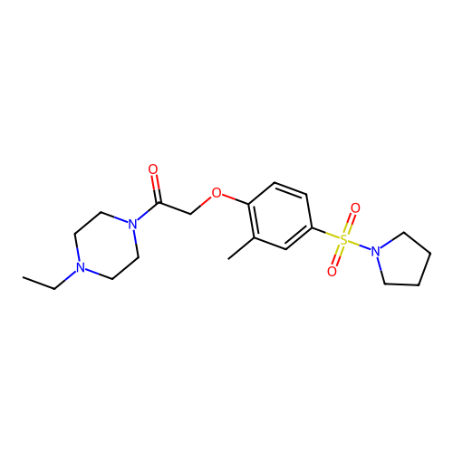 1-(4-Ethylpiperazin-1-yl)-2-(2-methyl-4-pyrrolidin-1-ylsulfonylphenoxy)ethanone structure