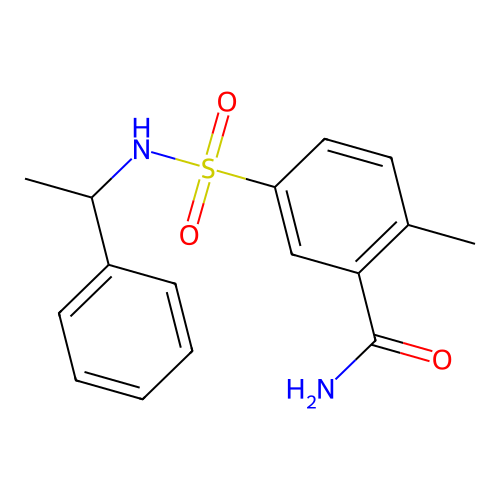 2-Methyl-5-(1-phenylethylsulfamoyl)benzamide structure
