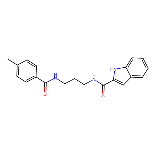 N-{3-[(4-methylbenzoyl)amino]propyl}-1H-indole-2-carboxamide structure