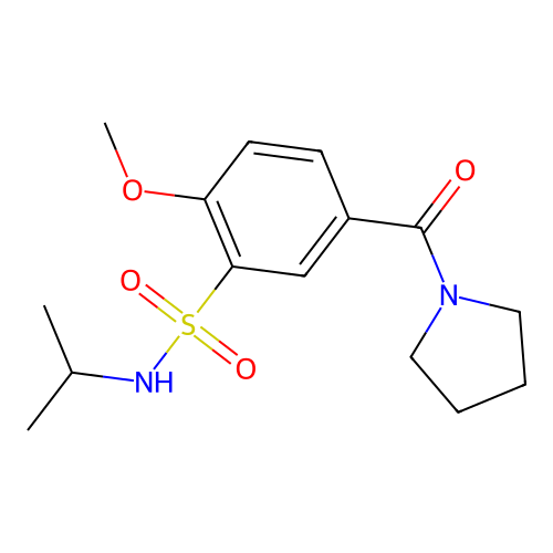 2-methoxy-N-propan-2-yl-5-(pyrrolidine-1-carbonyl)benzenesulfonamide structure
