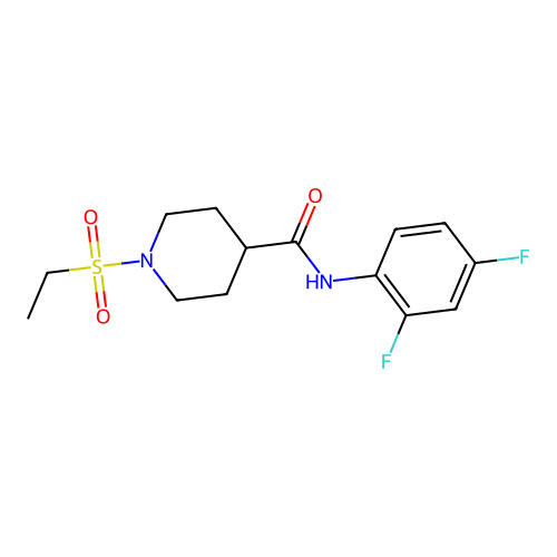 N-(2,4-difluorophenyl)-1-ethylsulfonylpiperidine-4-carboxamide structure
