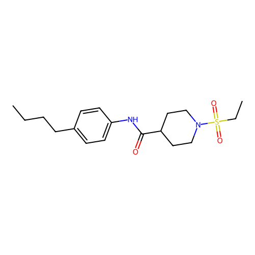 N-(4-butylphenyl)-1-ethylsulfonylpiperidine-4-carboxamide structure