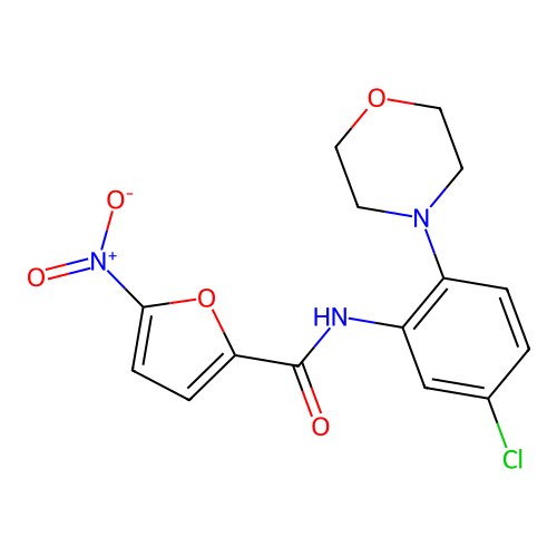 N-(5-chloro-2-morpholinophenyl)-5-nitrofuran-2-carboxamide structure