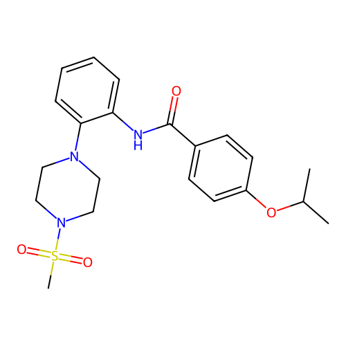 N-[2-(4-methylsulfonylpiperazin-1-yl)phenyl]-4-propan-2-yloxybenzamide structure