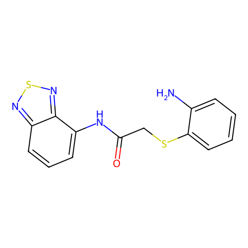 2-[(2-aminophenyl)sulfanyl]-N-(2,1,3-benzothiadiazol-4-yl)acetamide structure