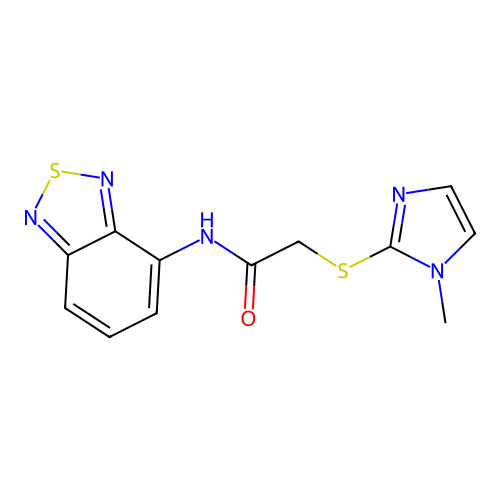 N-(2,1,3-benzothiadiazol-4-yl)-2-[(1-methyl-1H-imidazol-2-yl)sulfanyl]acetamide structure