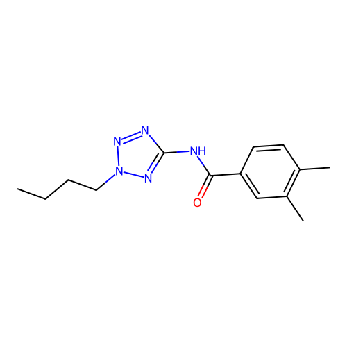 N-(2-butyl-2H-tetrazol-5-yl)-3,4-dimethylbenzamide structure