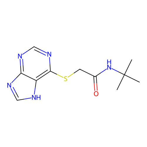 N-tert-butyl-2-(7H-purin-6-ylsulfanyl)acetamide structure