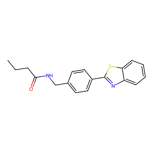 N-[4-(1,3-benzothiazol-2-yl)benzyl]butanamide structure