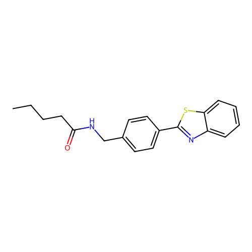 N-[4-(1,3-benzothiazol-2-yl)benzyl]pentanamide structure