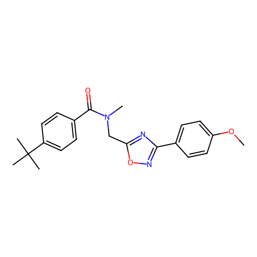 4-tert-butyl-N-[[3-(4-methoxyphenyl)-1,2,4-oxadiazol-5-yl]methyl]-N-methylbenzamide structure
