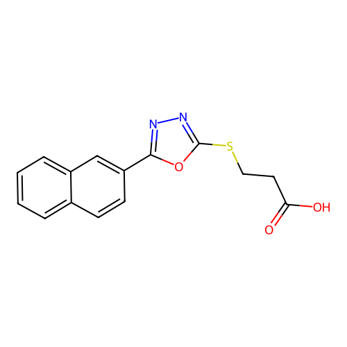 3-((5-(Naphthalen-2-yl)-1,3,4-oxadiazol-2-yl)thio)propanoic acid structure