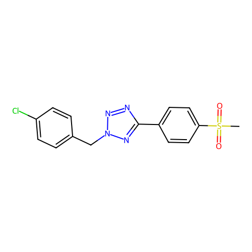 2-(4-chlorobenzyl)-5-(4-(methylsulfonyl)phenyl)-2H-tetrazole structure
