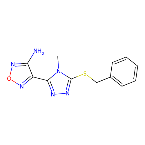 4-(5-Benzylsulfanyl-4-methyl-1,2,4-triazol-3-yl)-1,2,5-oxadiazol-3-amine structure