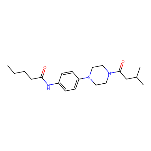 N-[4-[4-(3-methylbutanoyl)piperazin-1-yl]phenyl]pentanamide structure