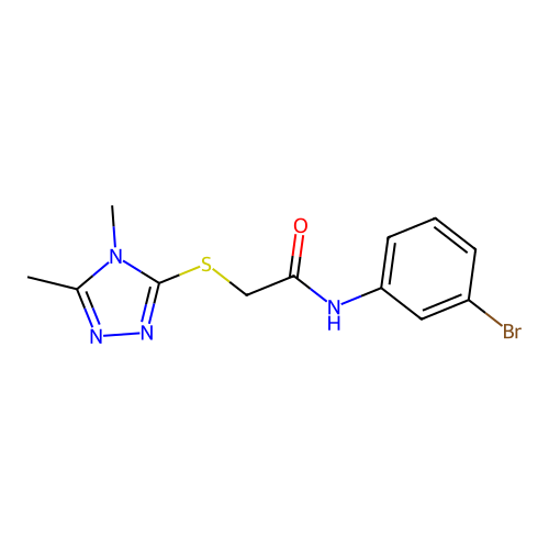 N-(3-bromophenyl)-2-[(4,5-dimethyl-1,2,4-triazol-3-yl)sulfanyl]acetamide structure