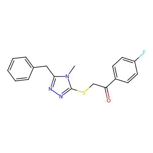 2-[(5-Benzyl-4-methyl-1,2,4-triazol-3-yl)sulfanyl]-1-(4-fluorophenyl)ethanone structure