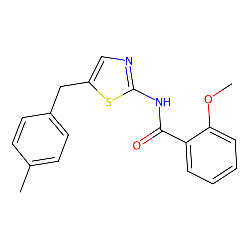 2-methoxy-N-(5-(4-methylbenzyl)thiazol-2-yl)benzamide structure
