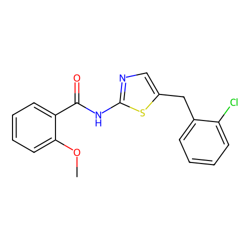 N-{5-[(2-Chlorophenyl)methyl]-1,3-thiazol-2-YL}-2-methoxybenzamide structure