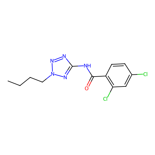 N-(2-butyl-2H-tetrazol-5-yl)-2,4-dichlorobenzamide structure
