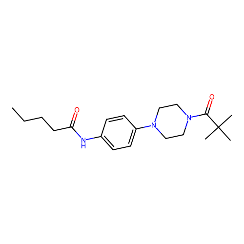 N-[4-[4-(2,2-dimethylpropanoyl)piperazin-1-yl]phenyl]pentanamide structure