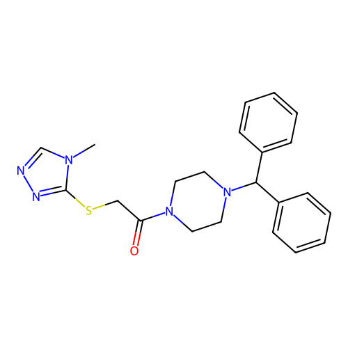 1-(4-Benzhydrylpiperazin-1-yl)-2-[(4-methyl-1,2,4-triazol-3-yl)sulfanyl]ethanone structure