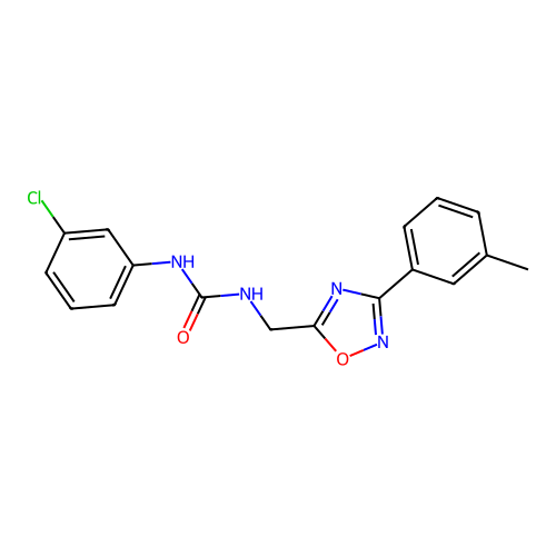 1-(3-Chlorophenyl)-3-[[3-(3-methylphenyl)-1,2,4-oxadiazol-5-yl]methyl]urea structure