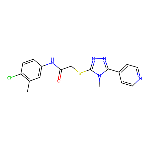 N-(4-chloro-3-methylphenyl)-2-[(4-methyl-5-pyridin-4-yl-1,2,4-triazol-3-yl)sulfanyl]acetamide structure