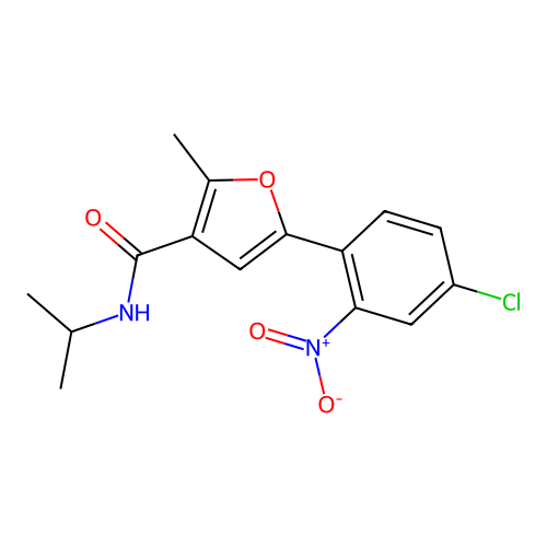 5-(4-Chloro-2-nitrophenyl)-N-isopropyl-2-methylfuran-3-carboxamide structure