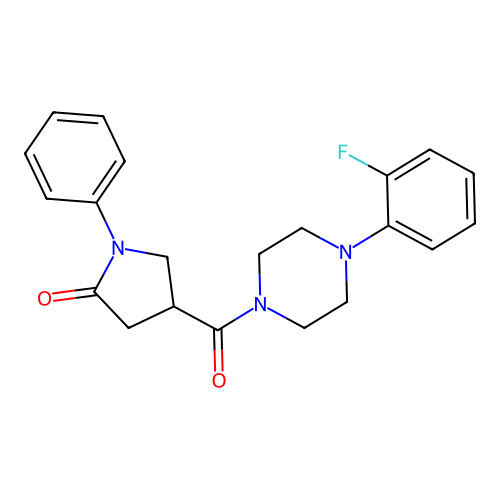 4-{[4-(2-Fluorophenyl)piperazin-1-yl]carbonyl}-1-phenylpyrrolidin-2-one structure