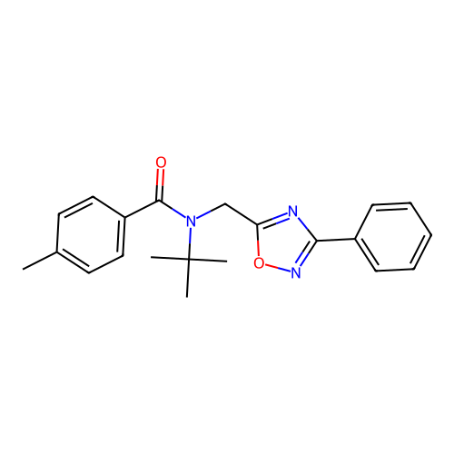 N-tert-butyl-4-methyl-N-[(3-phenyl-1,2,4-oxadiazol-5-yl)methyl]benzamide structure