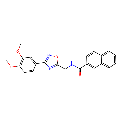 N-[[3-(3,4-dimethoxyphenyl)-1,2,4-oxadiazol-5-yl]methyl]naphthalene-2-carboxamide structure