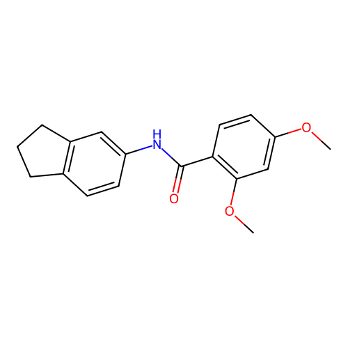 N-(2,3-dihydro-1H-inden-5-yl)-2,4-dimethoxybenzamide structure