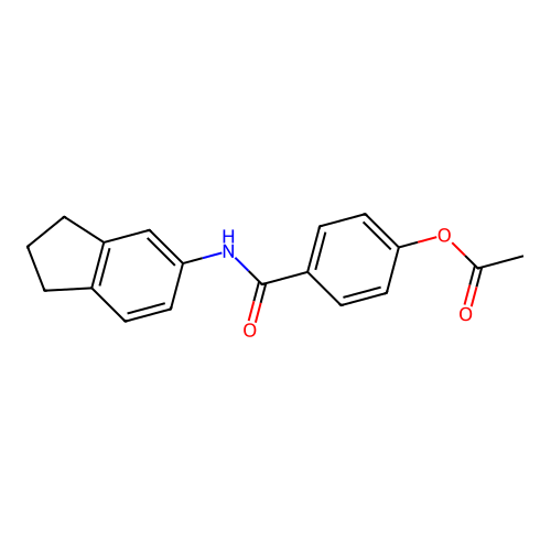 4-(2,3-dihydro-1H-inden-5-ylcarbamoyl)phenyl acetate structure
